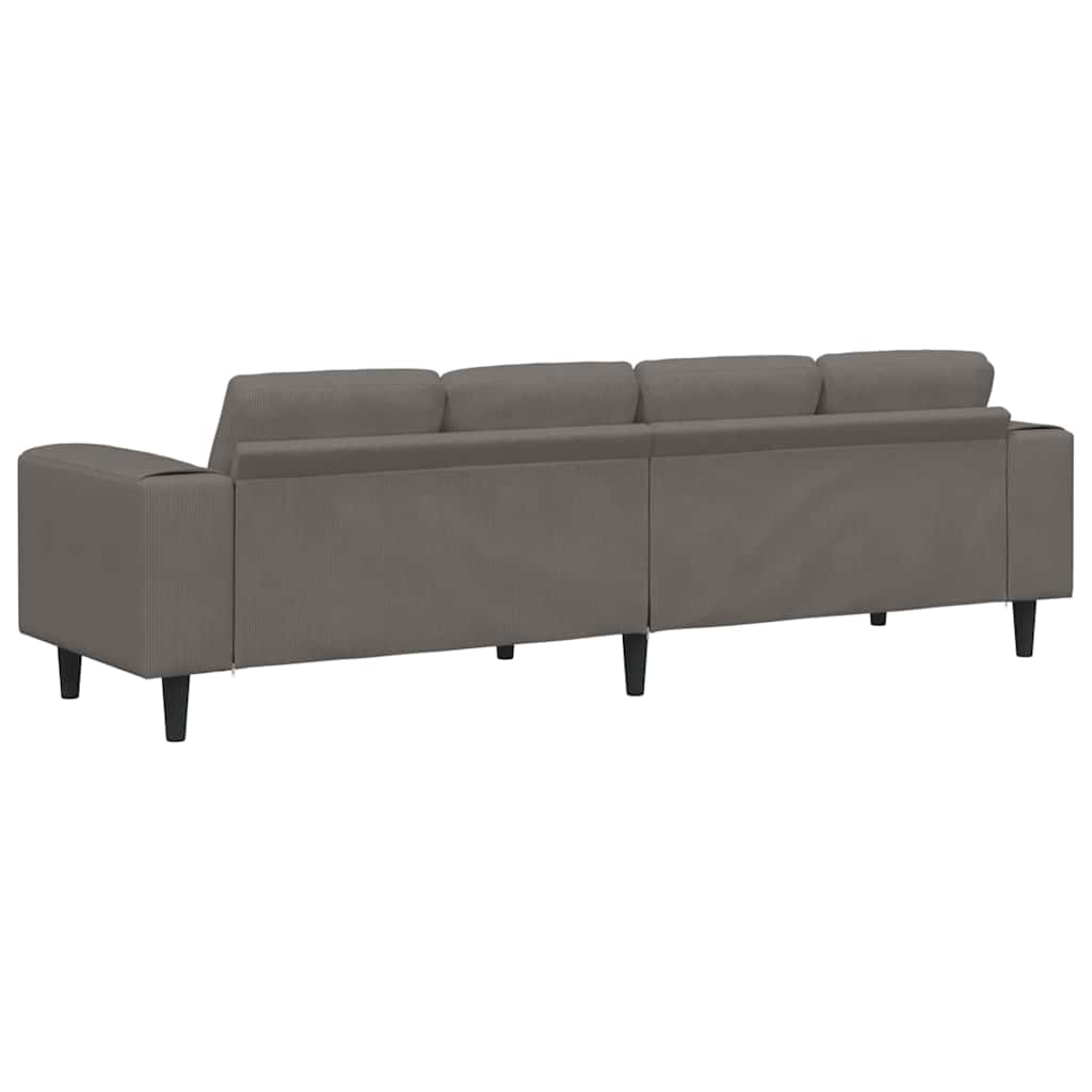 vidaXL Sofa Jasnoszary 250 x 77 x 76 cm Tkanina sztruksowa