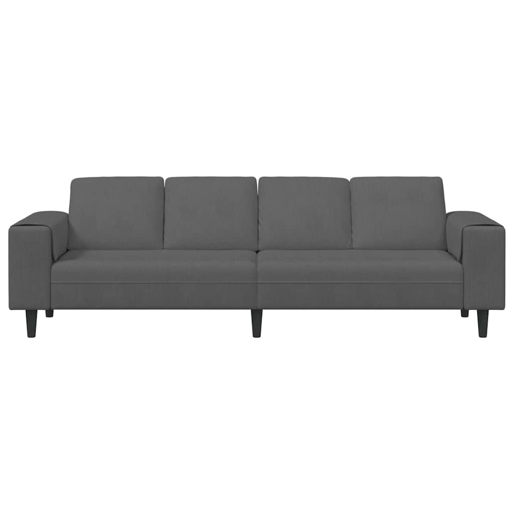 vidaXL Sofa Ciemnoszary 250 x 77 x 76 cm Tkanina sztruksowa
