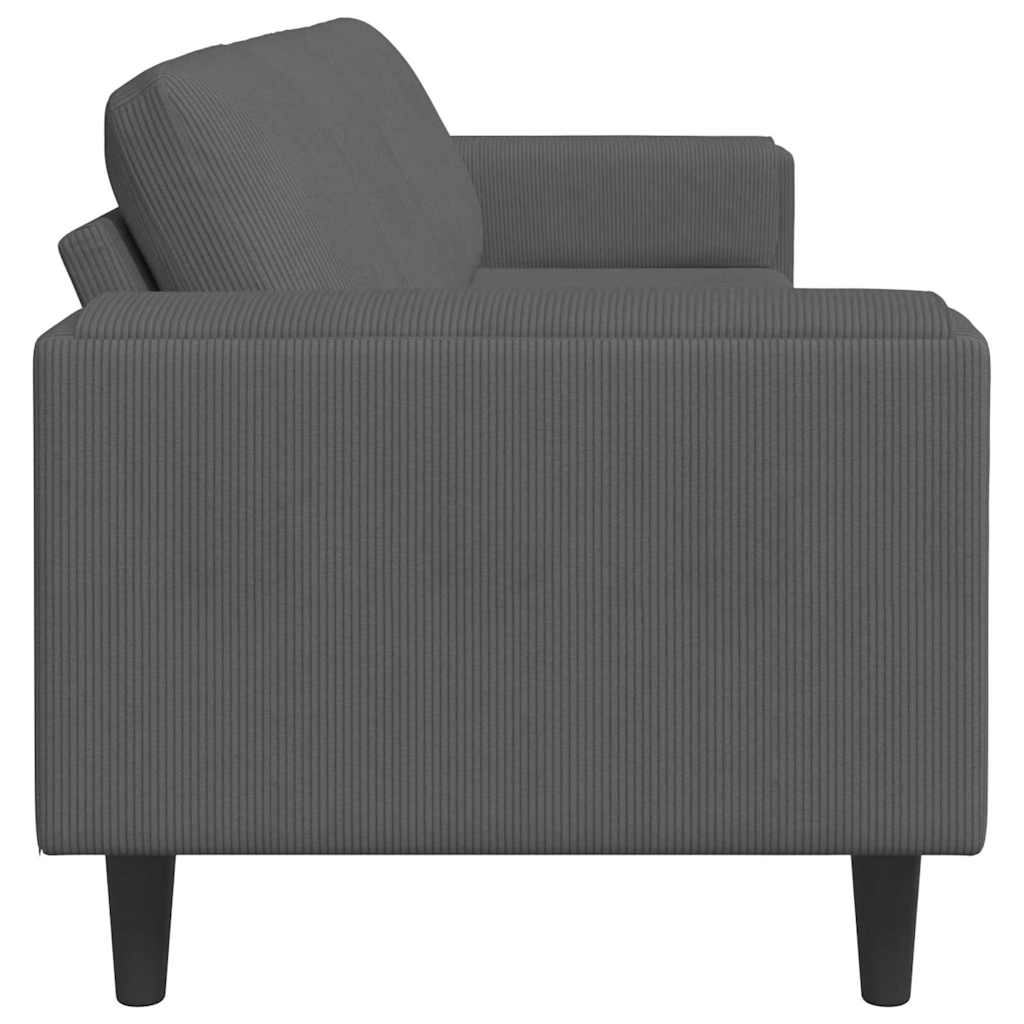 vidaXL Sofa Ciemnoszary 250 x 77 x 76 cm Tkanina sztruksowa