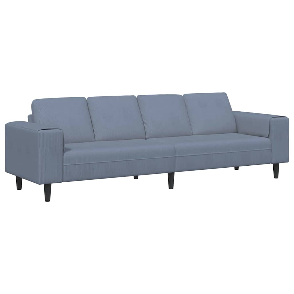 vidaXL Sofa Niebieski 250 x 77 x 76 cm Tkanina sztruksowa