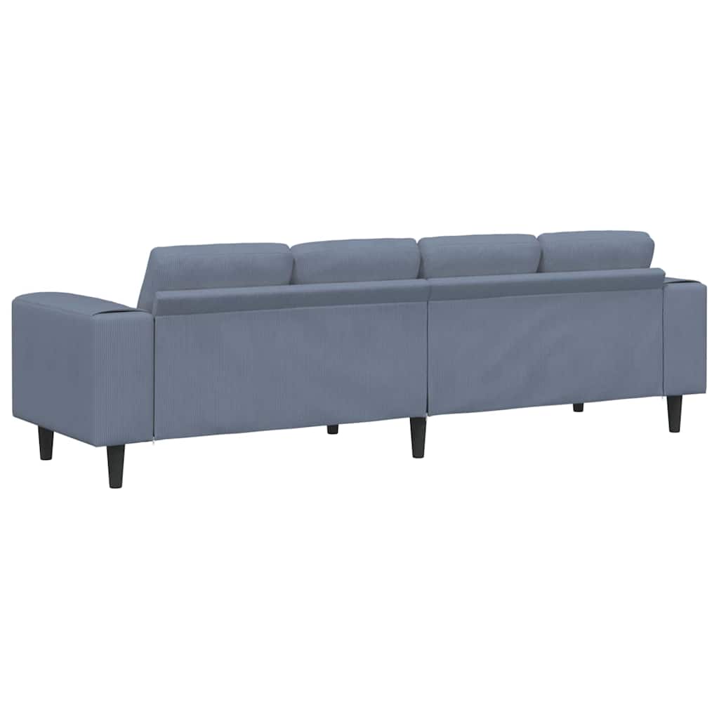 vidaXL Sofa Niebieski 250 x 77 x 76 cm Tkanina sztruksowa