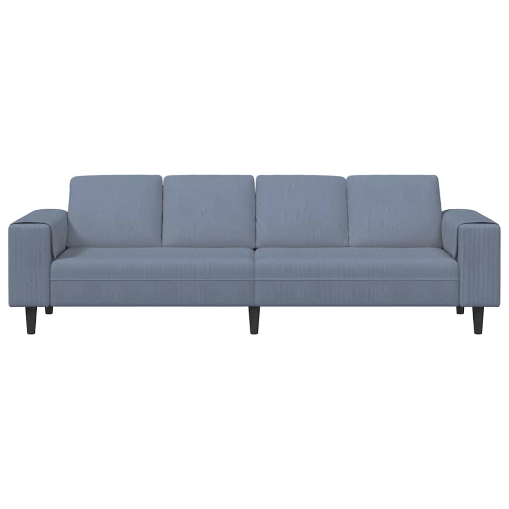 vidaXL Sofa Niebieski 250 x 77 x 76 cm Tkanina sztruksowa