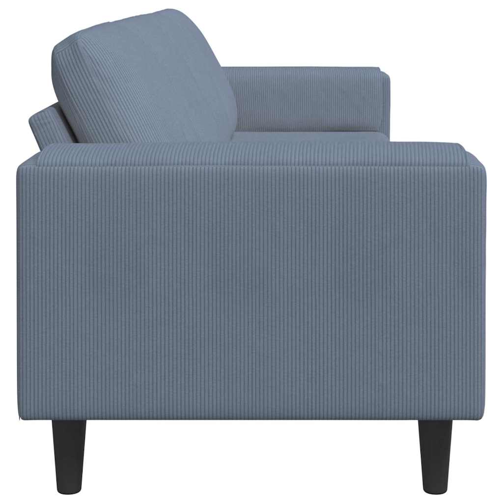 vidaXL Sofa Niebieski 250 x 77 x 76 cm Tkanina sztruksowa