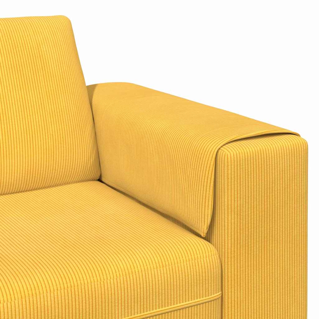 vidaXL Sofa Jasnożółty 250 x 77 x 76 cm Tkanina sztruksowa