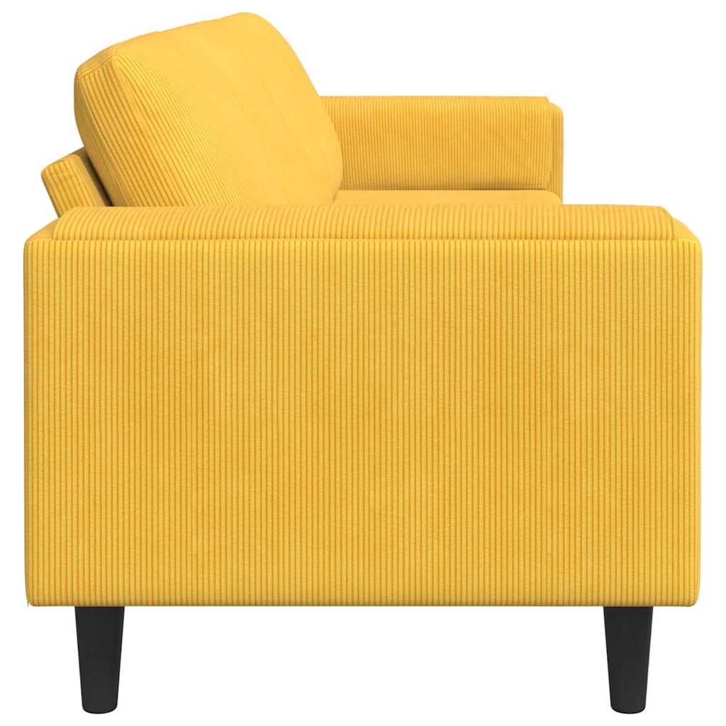 vidaXL Sofa Jasnożółty 250 x 77 x 76 cm Tkanina sztruksowa