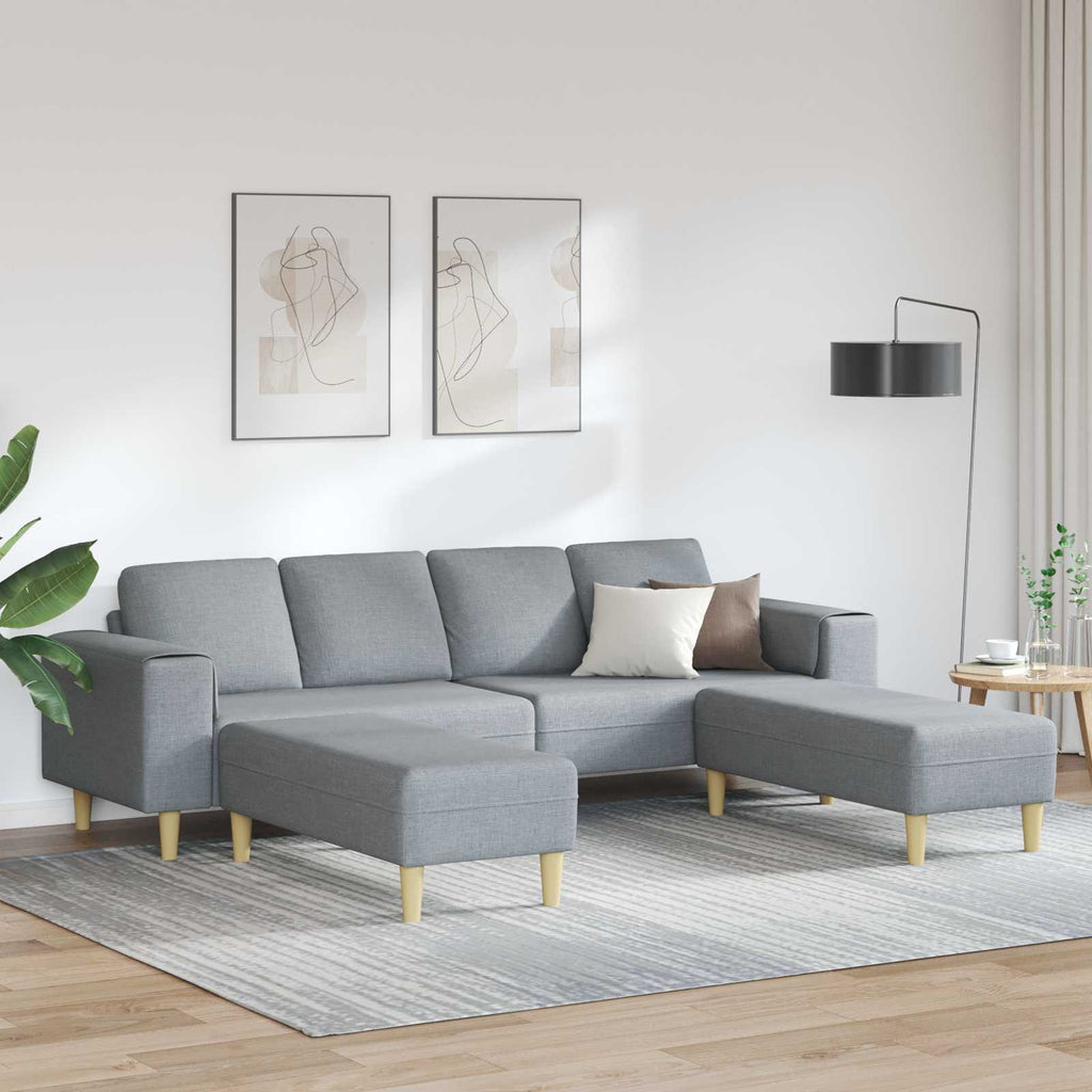 vidaXL Sofa do salonu 3 pcs Jasnoszary Poliester