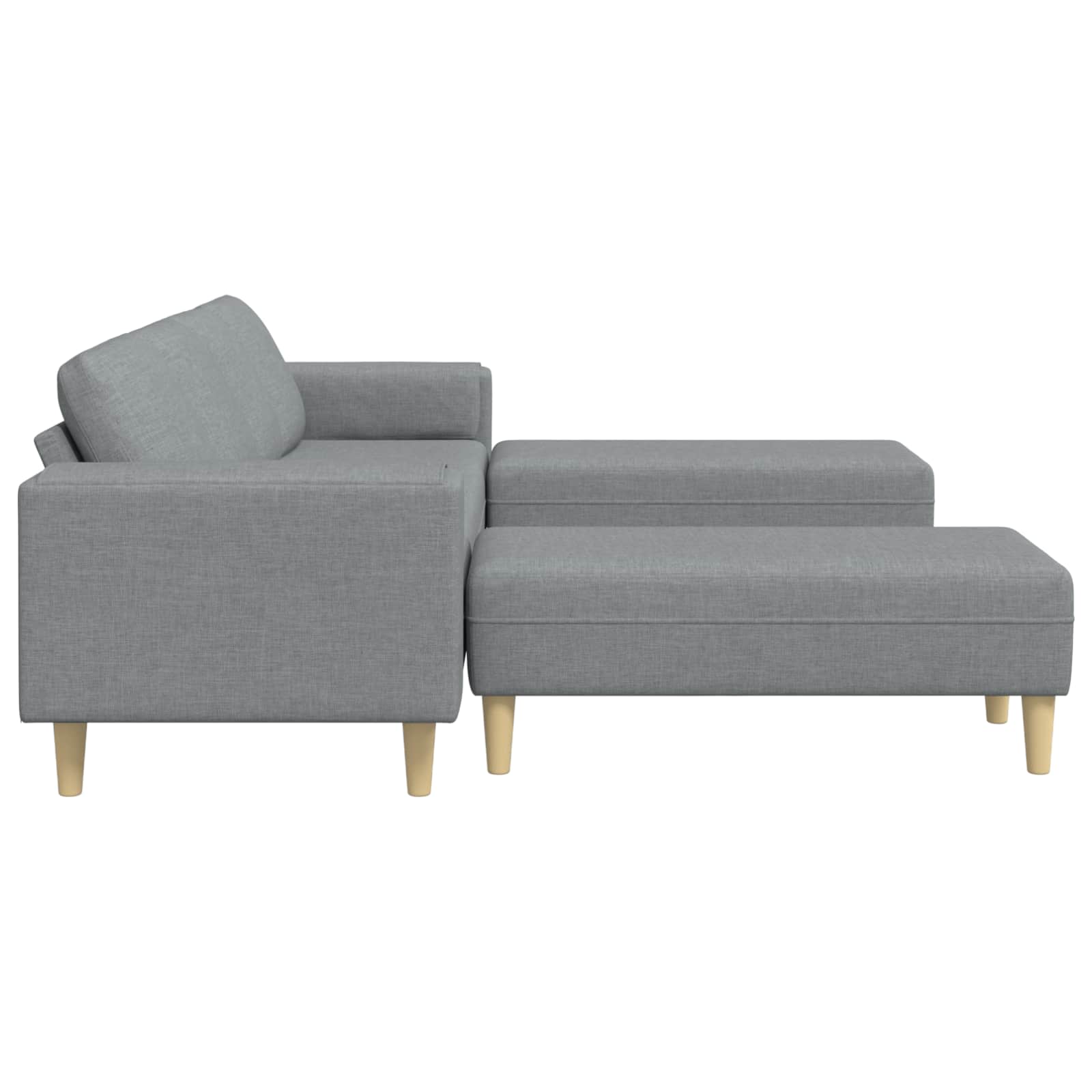vidaXL Sofa do salonu 3 pcs Jasnoszary Poliester