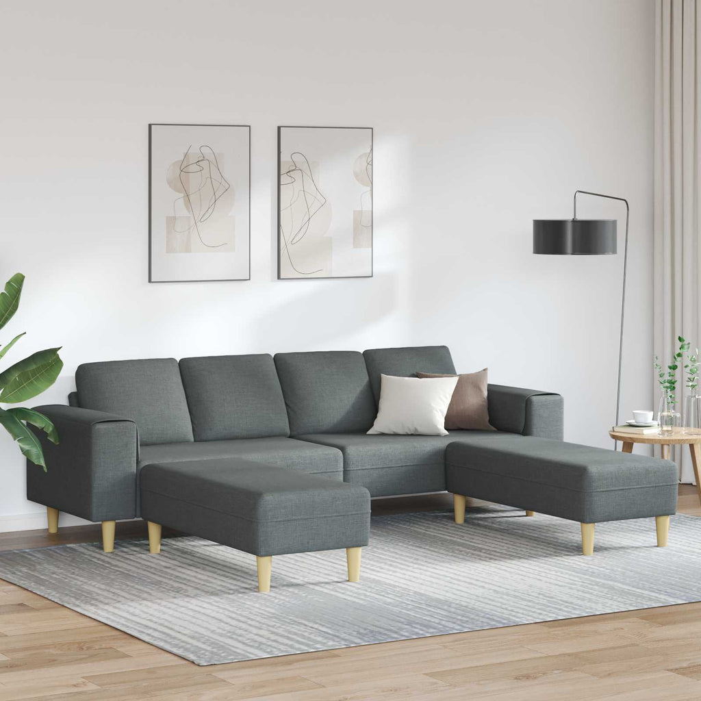 vidaXL Sofa do salonu 3 pcs Ciemnoszary Poliester