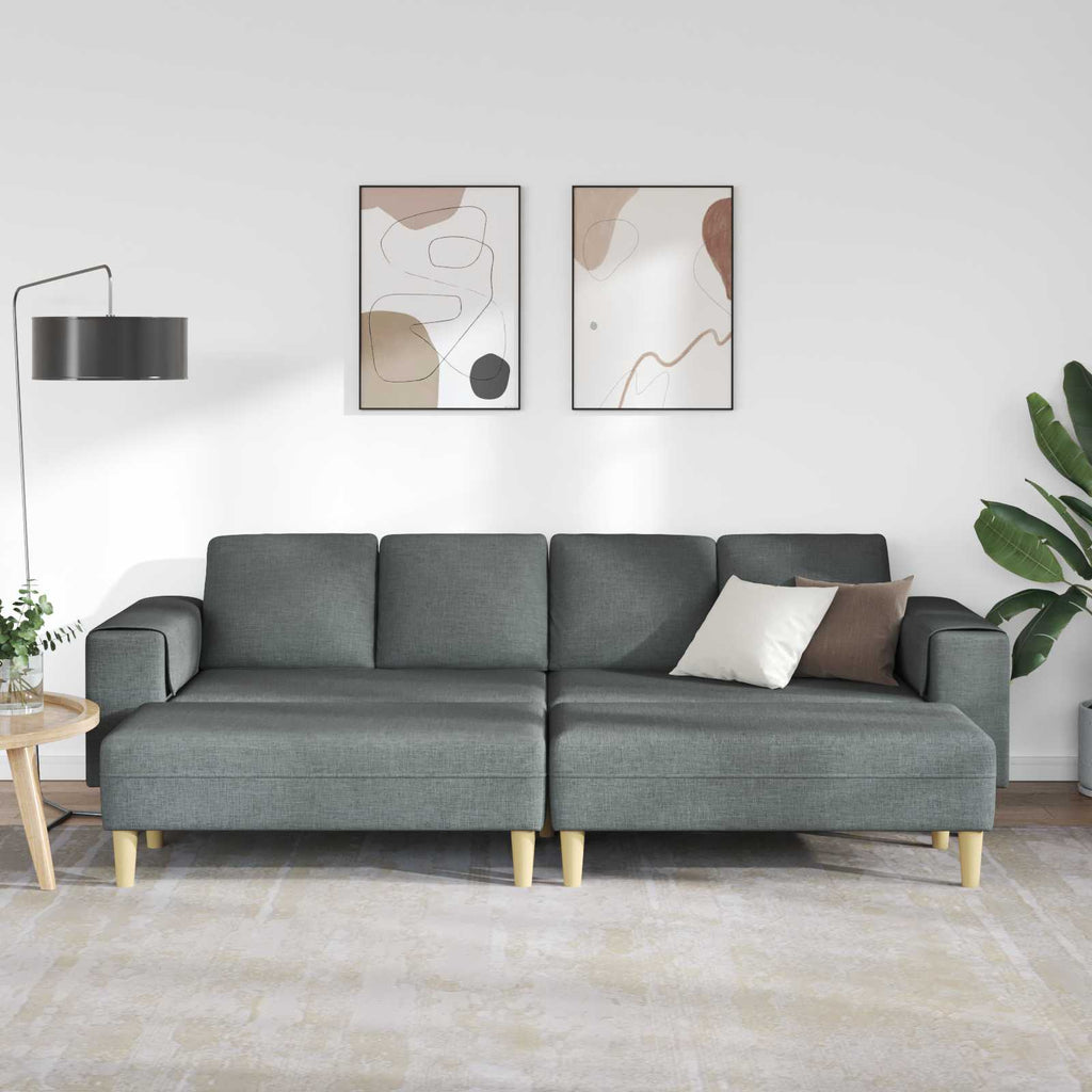 vidaXL Sofa do salonu 3 pcs Ciemnoszary Poliester