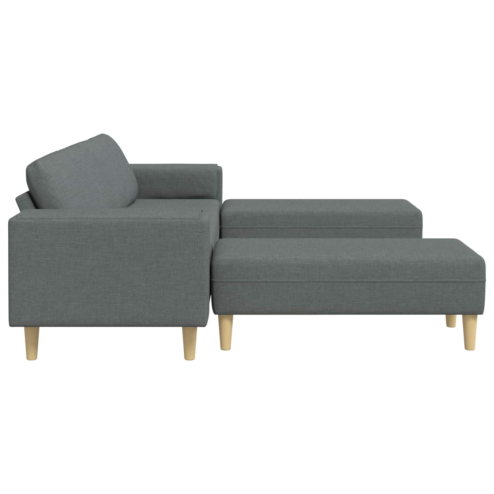 vidaXL Sofa do salonu 3 pcs Ciemnoszary Poliester