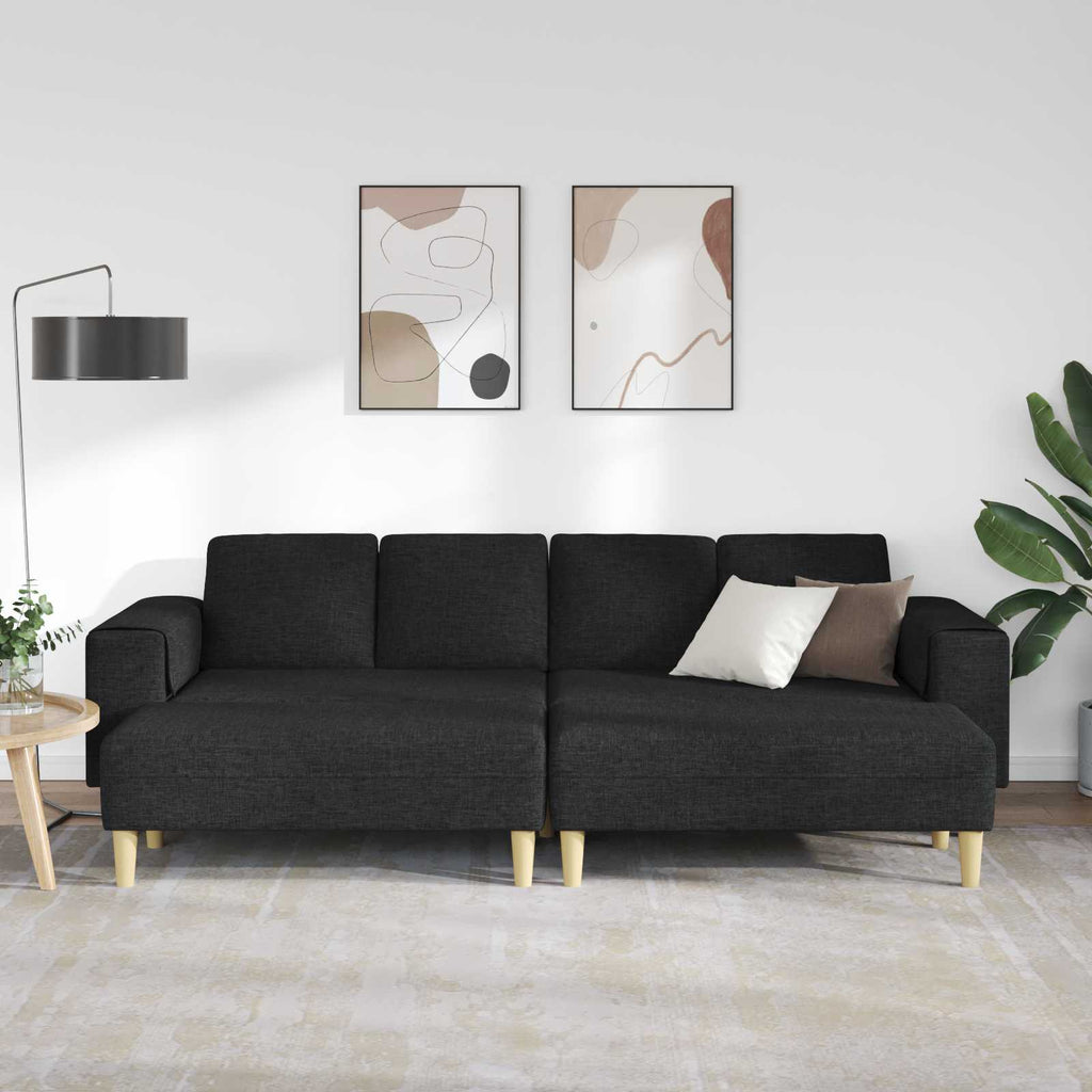 vidaXL Sofa do salonu 3 pcs Czarny Poliester