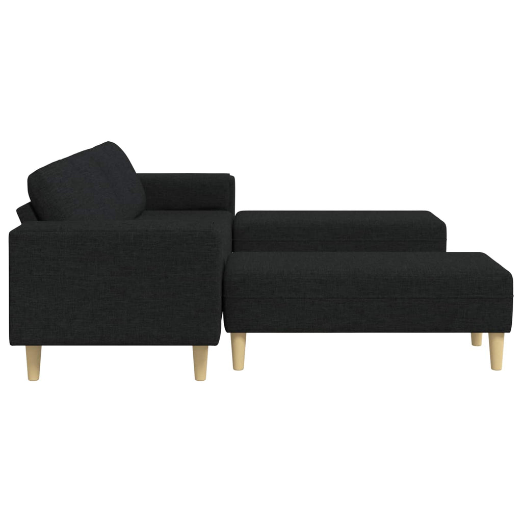 vidaXL Sofa do salonu 3 pcs Czarny Poliester