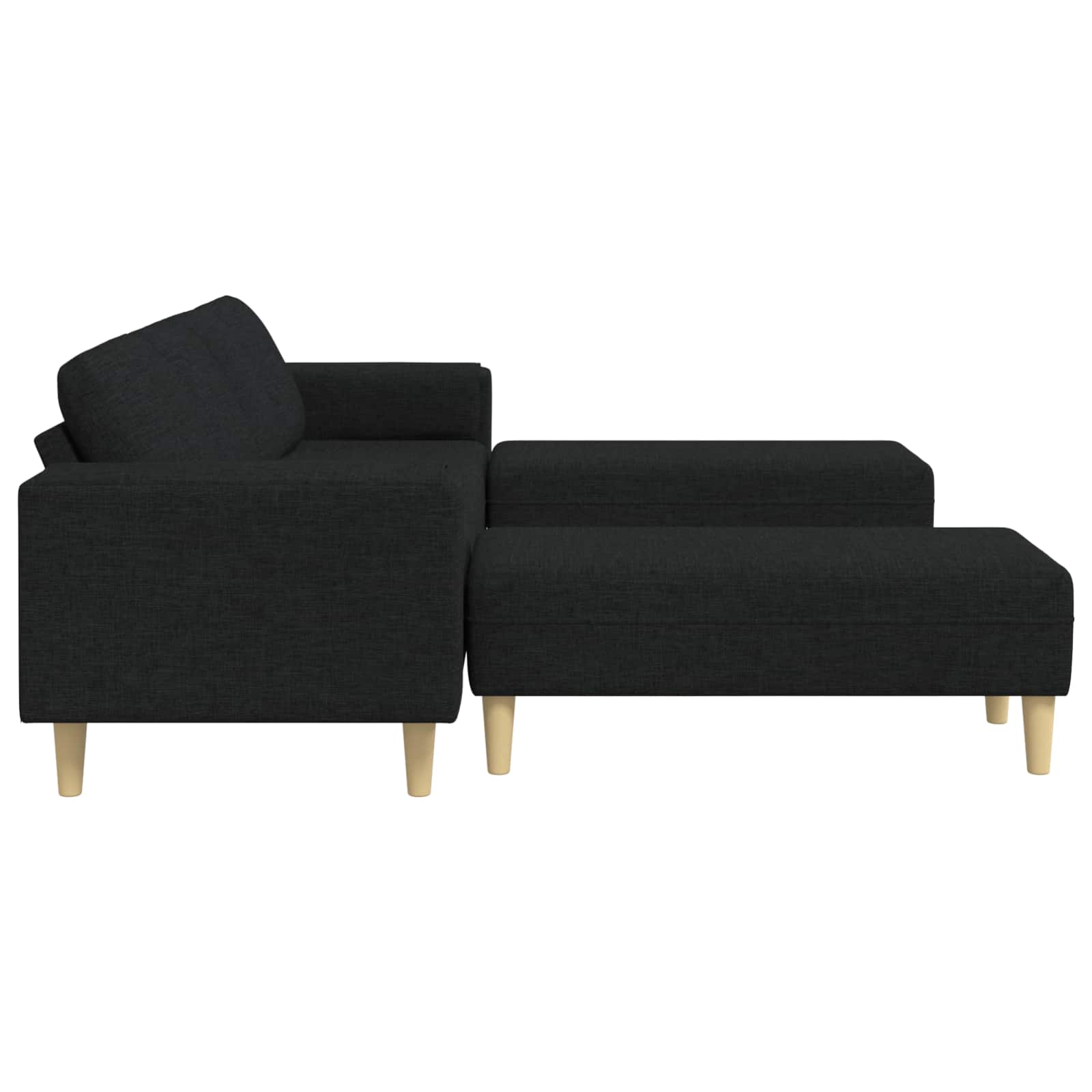 vidaXL Sofa do salonu 3 pcs Czarny Poliester