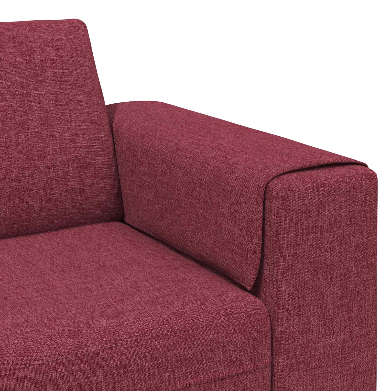 vidaXL Sofa do salonu 3 pcs Czerwone wino 250 x 188 x 76 cm Poliester