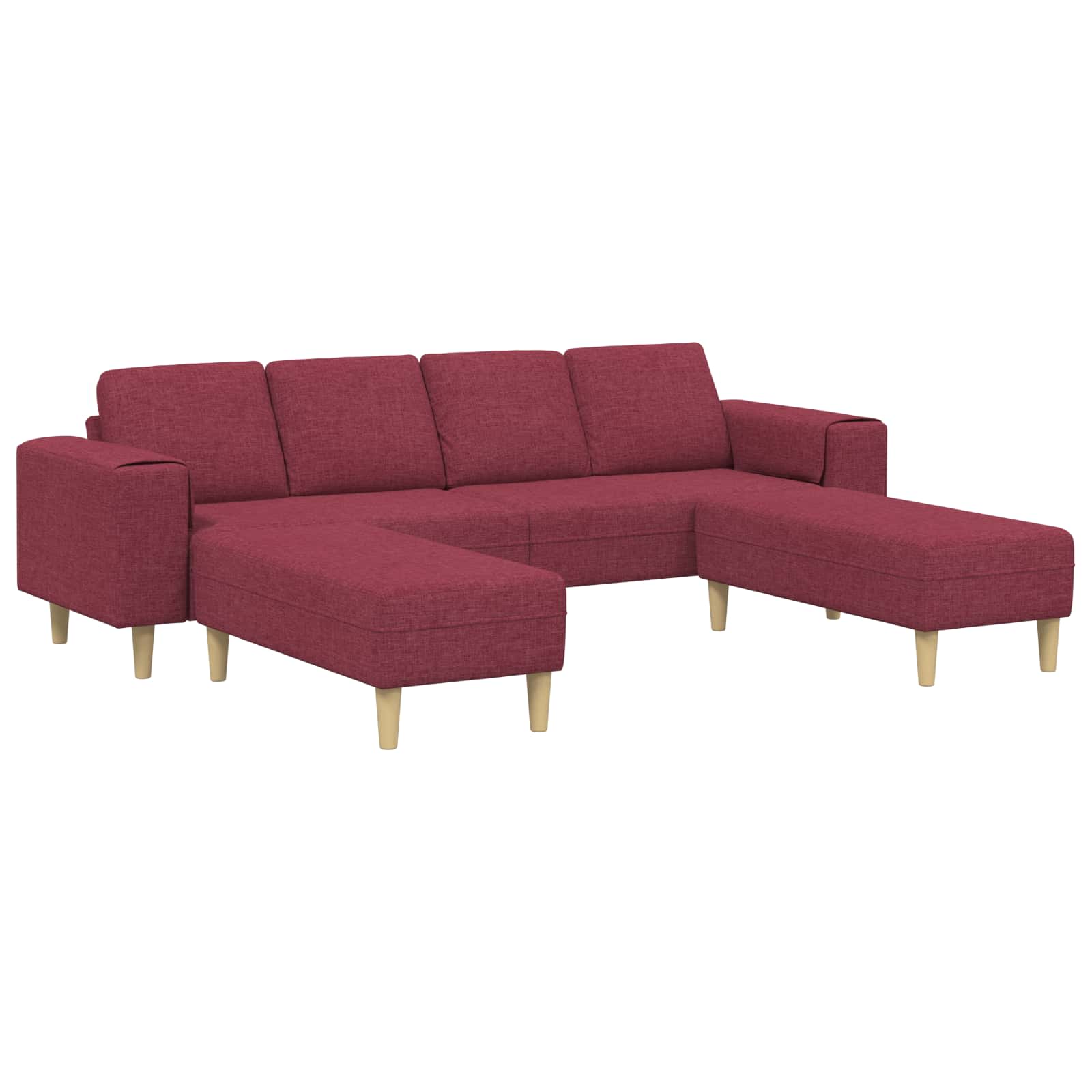 vidaXL Sofa do salonu 3 pcs Czerwone wino 250 x 188 x 76 cm Poliester