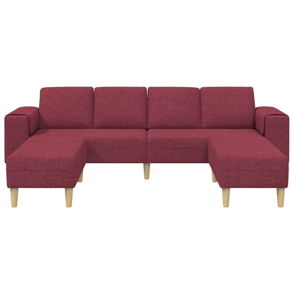 vidaXL Sofa do salonu 3 pcs Czerwone wino 250 x 188 x 76 cm Poliester