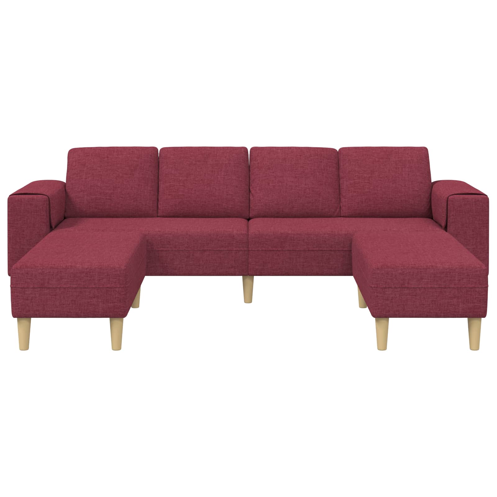 vidaXL Sofa do salonu 3 pcs Czerwone wino 250 x 188 x 76 cm Poliester