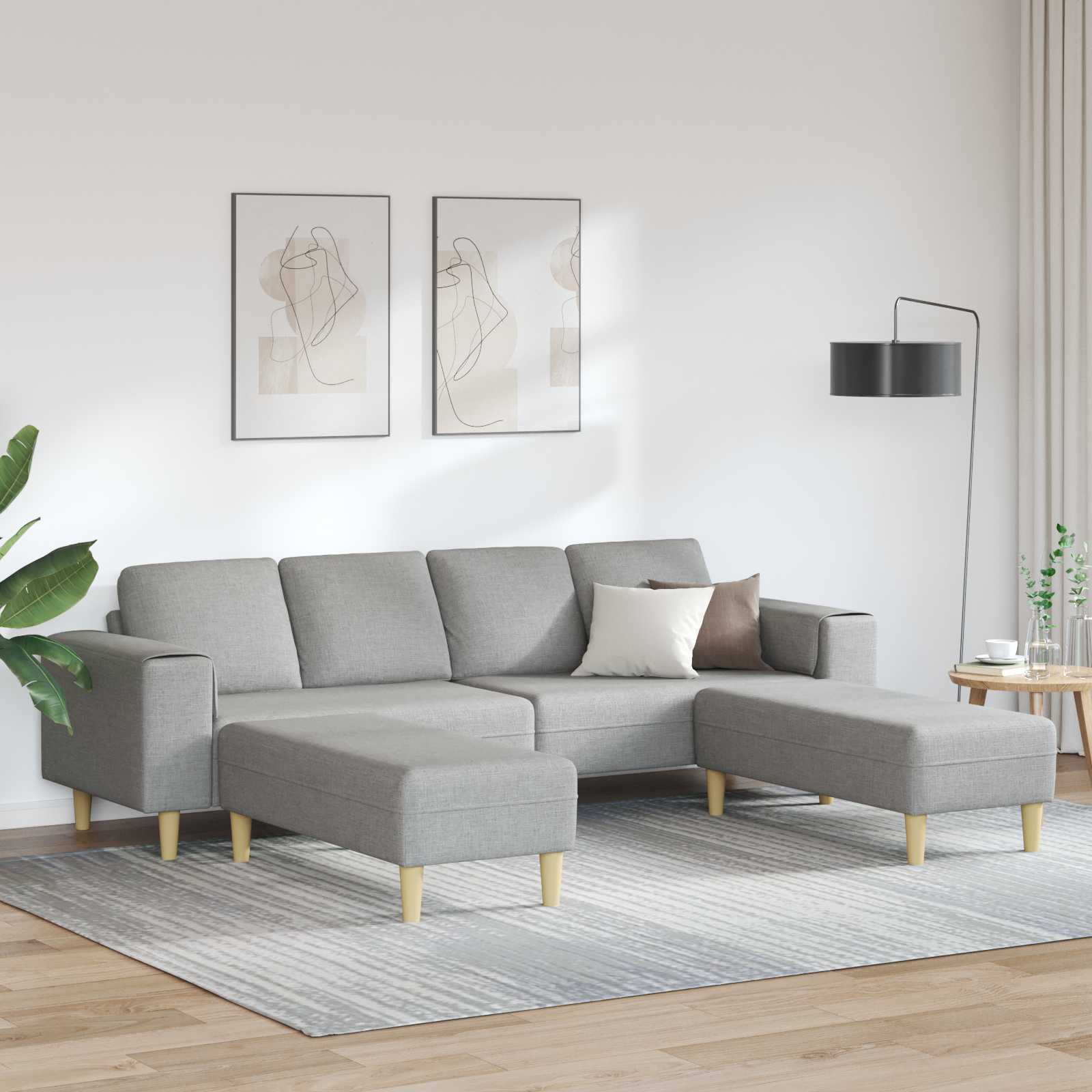 vidaXL Sofa do salonu 3 pcs Szary chmur 250 x 188 x 76 cm Poliester