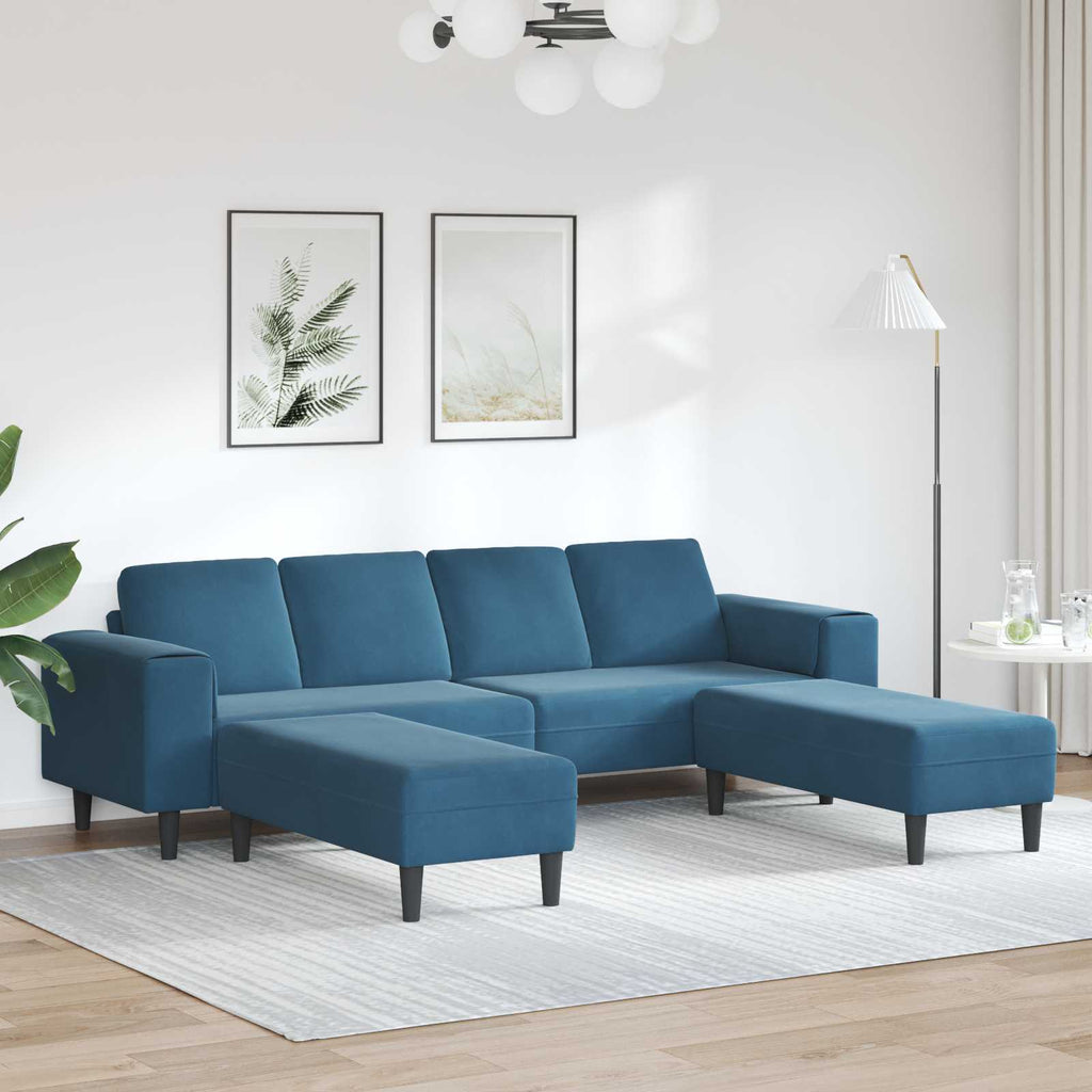 vidaXL Sofa do salonu 3 pcs Niebieski 250 x 188 x 76 cm