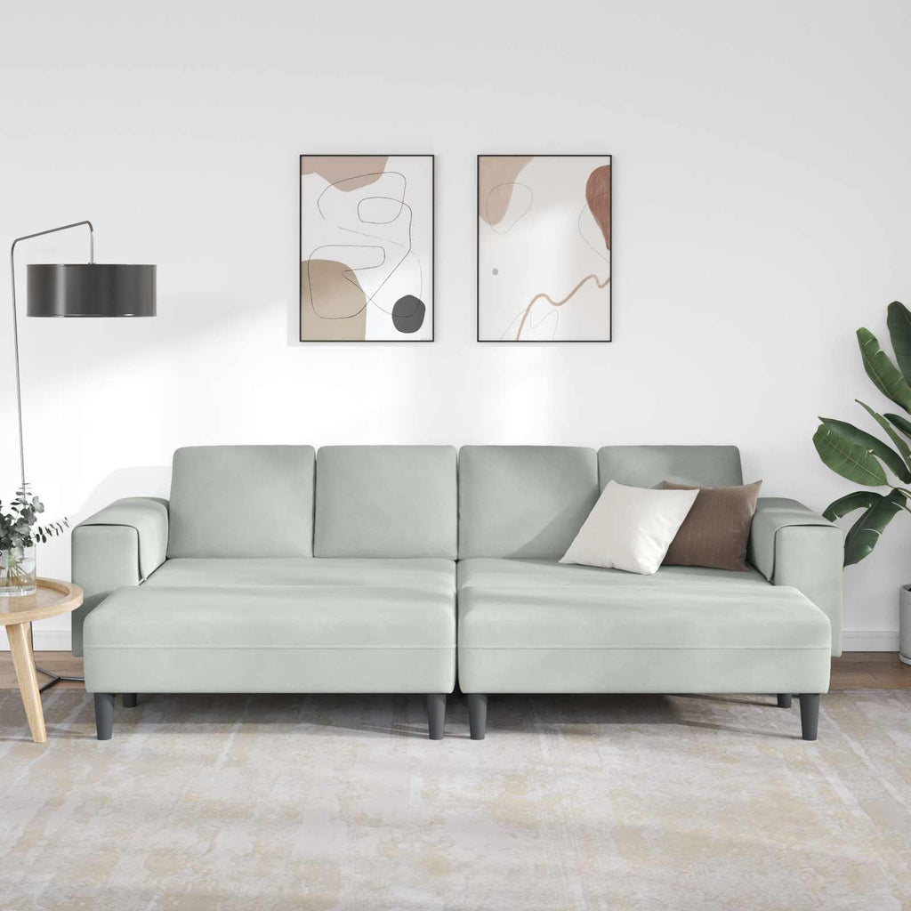 vidaXL Sofa do salonu 3 pcs Jasnoszary 250 x 188 x 76 cm