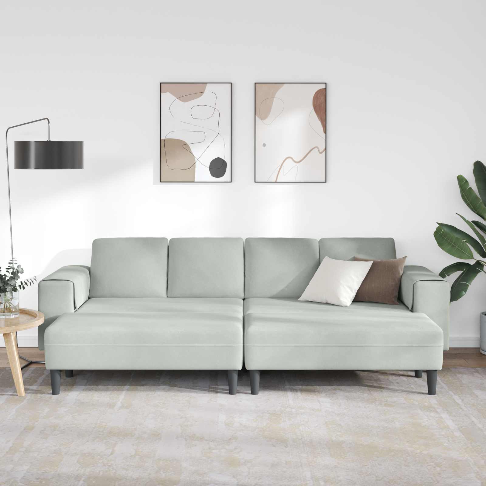 vidaXL Sofa do salonu 3 pcs Jasnoszary 250 x 188 x 76 cm