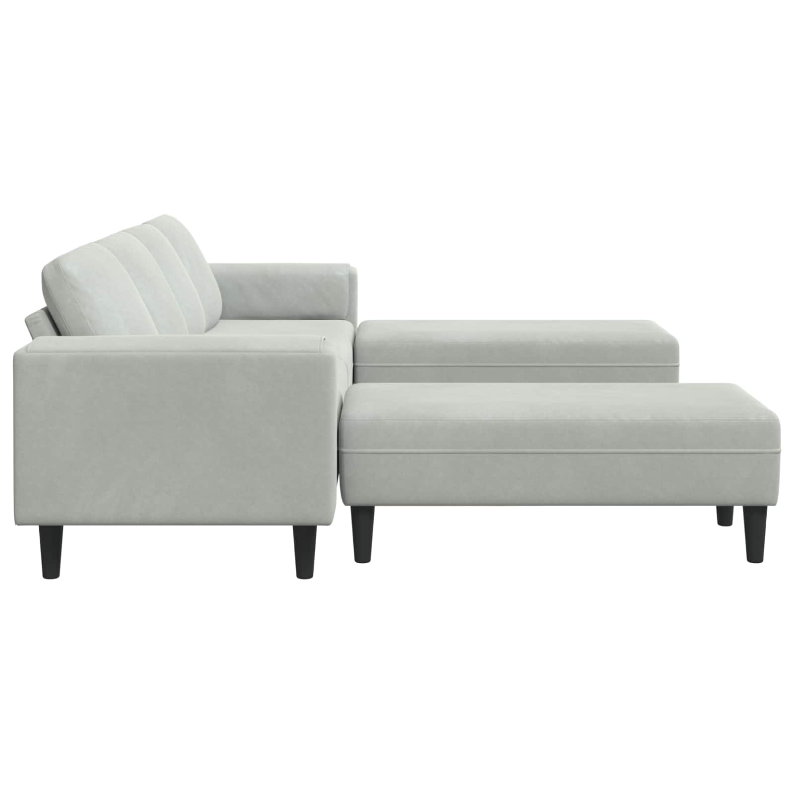 vidaXL Sofa do salonu 3 pcs Jasnoszary 250 x 188 x 76 cm