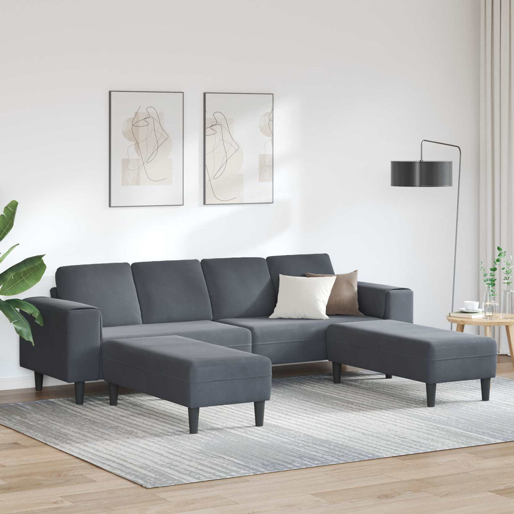 vidaXL Sofa do salonu 3 pcs Ciemnoszary 250 x 188 x 76 cm