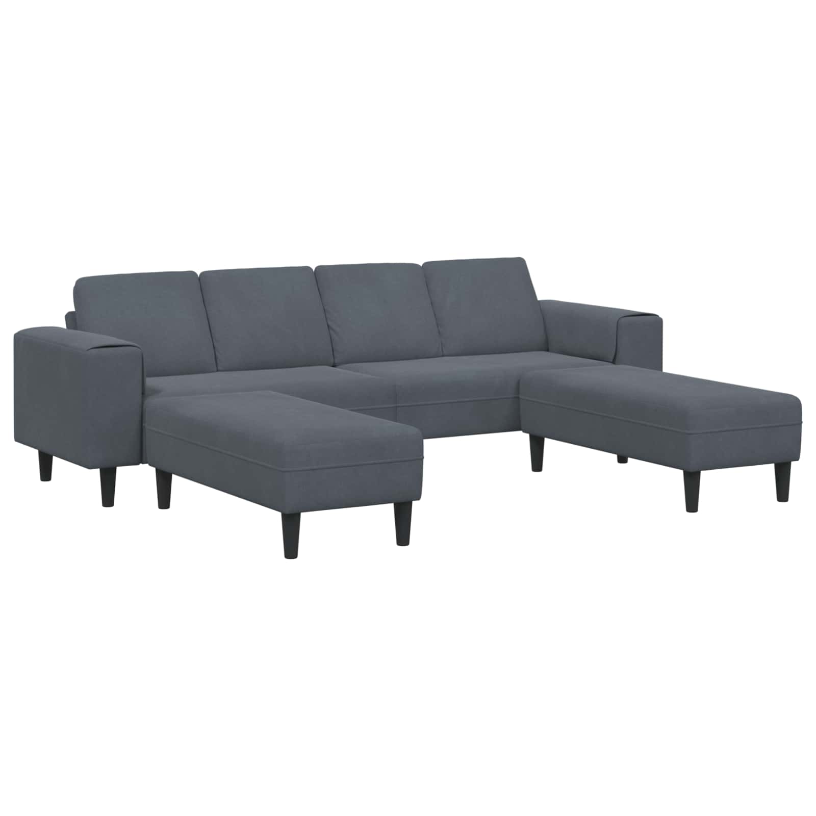 vidaXL Sofa do salonu 3 pcs Ciemnoszary 250 x 188 x 76 cm