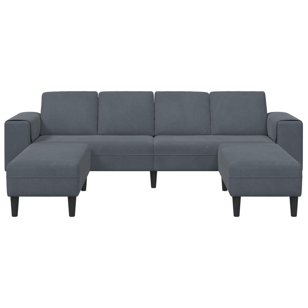 vidaXL Sofa do salonu 3 pcs Ciemnoszary 250 x 188 x 76 cm