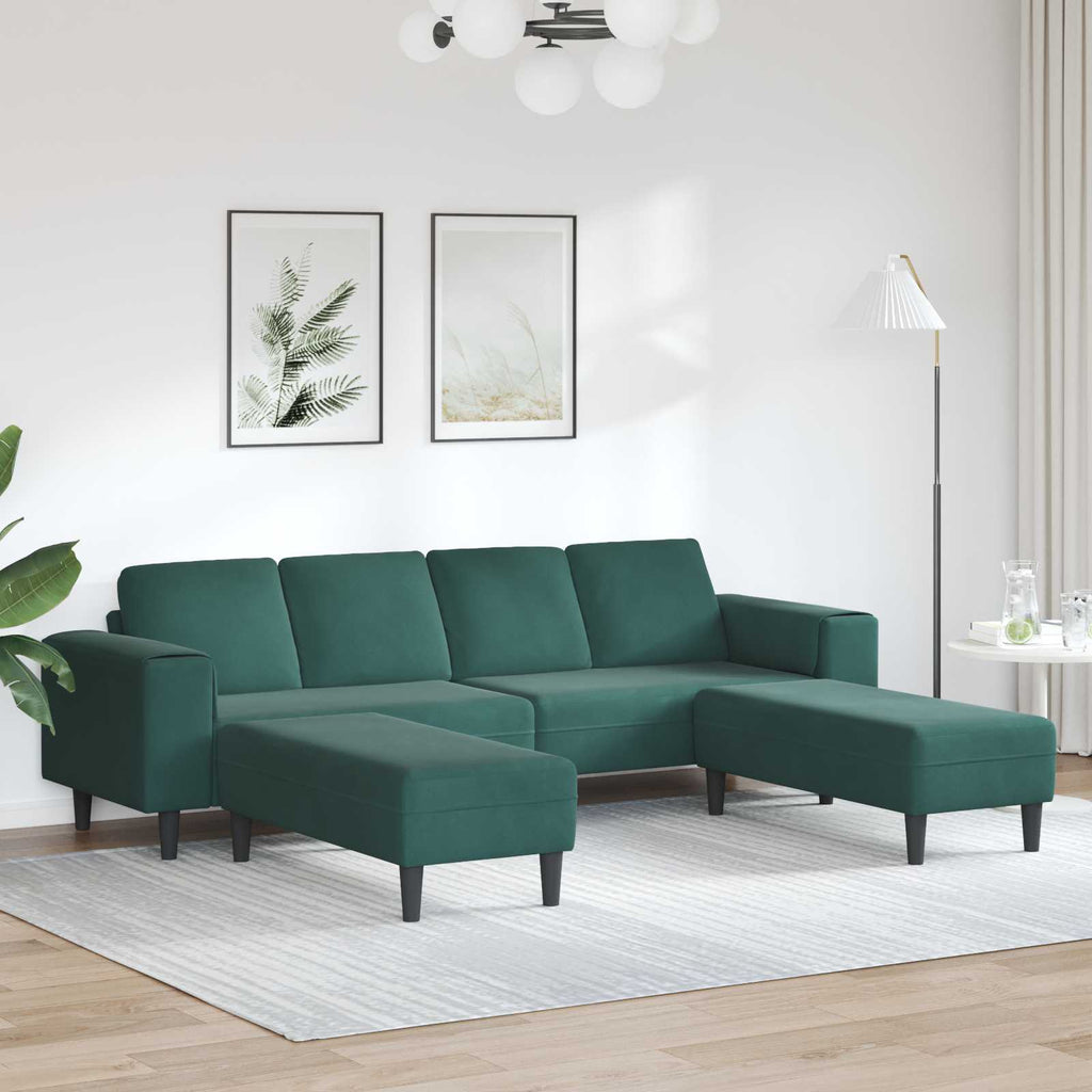 vidaXL Sofa do salonu 3 pcs Ciemna zieleń 250 x 188 x 76 cm