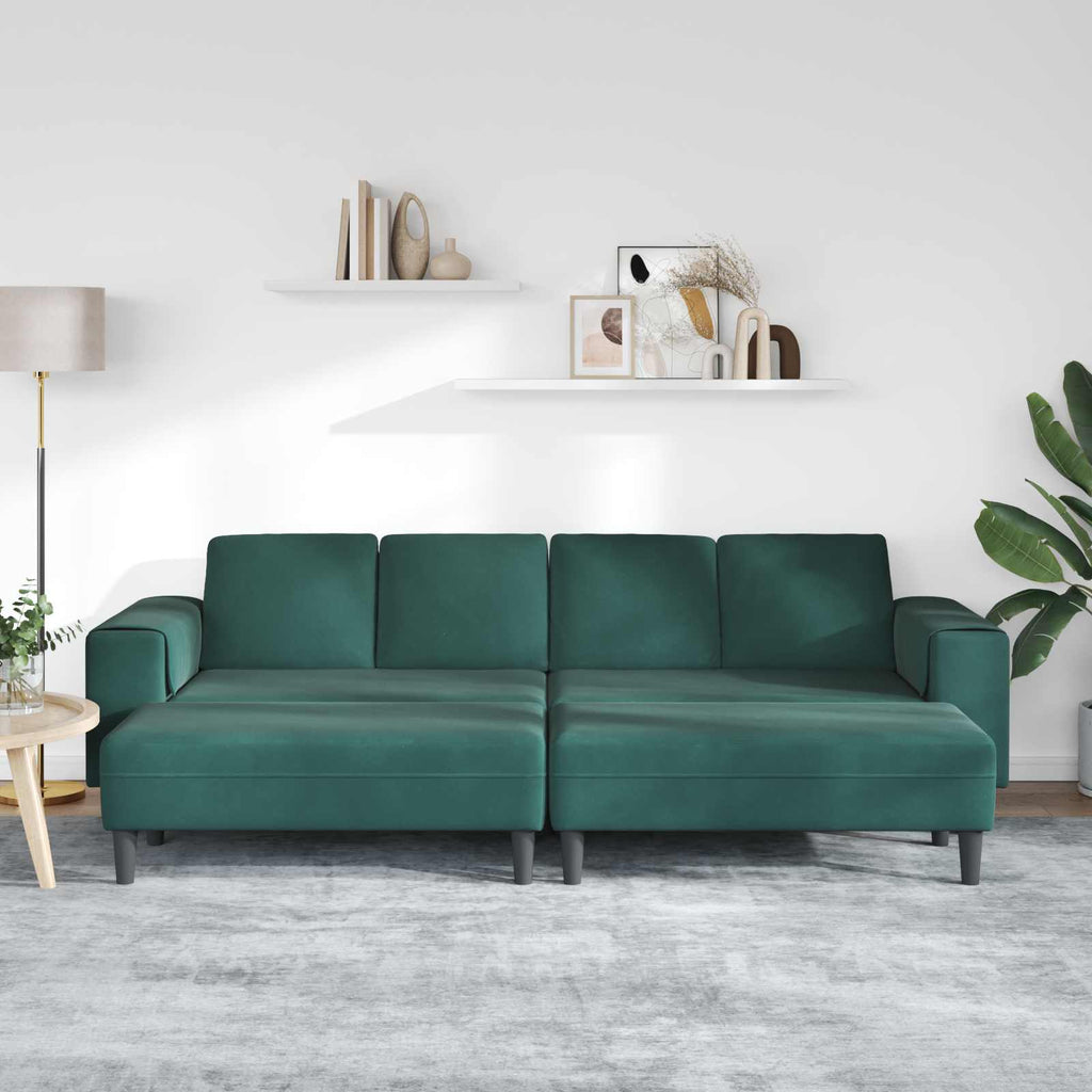vidaXL Sofa do salonu 3 pcs Ciemna zieleń 250 x 188 x 76 cm