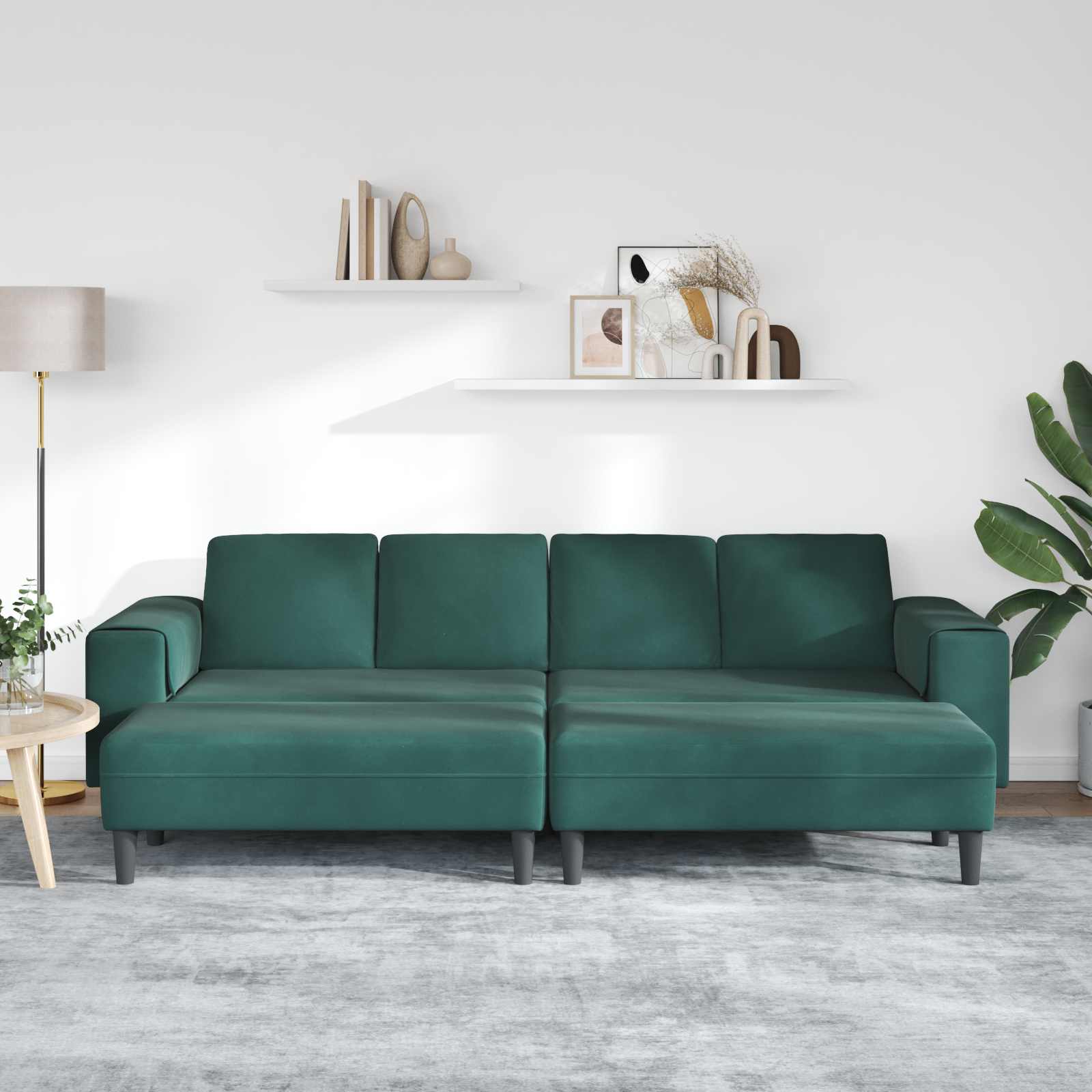 vidaXL Sofa do salonu 3 pcs Ciemna zieleń 250 x 188 x 76 cm