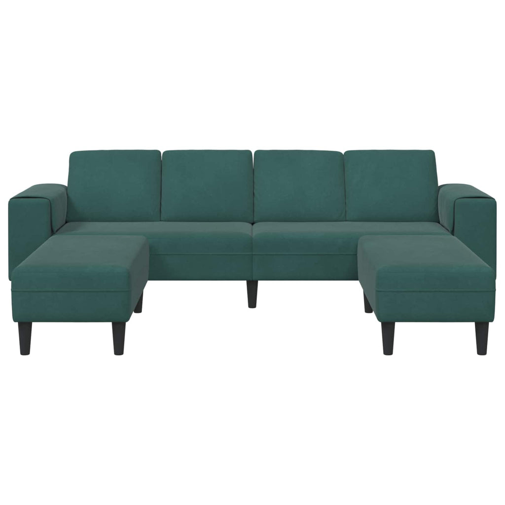 vidaXL Sofa do salonu 3 pcs Ciemna zieleń 250 x 188 x 76 cm