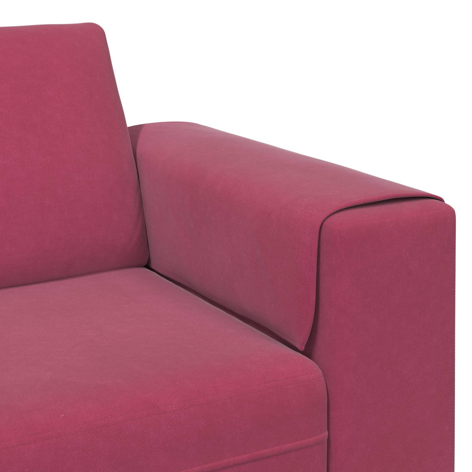 vidaXL Sofa do salonu 3 pcs Czerwone wino 250 x 188 x 76 cm