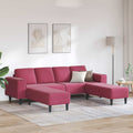 vidaXL Sofa do salonu 3 pcs Czerwone wino 250 x 188 x 76 cm