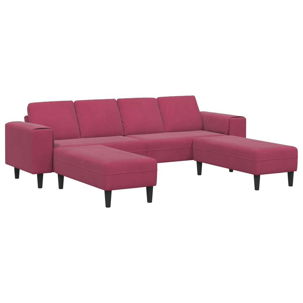 vidaXL Sofa do salonu 3 pcs Czerwone wino 250 x 188 x 76 cm