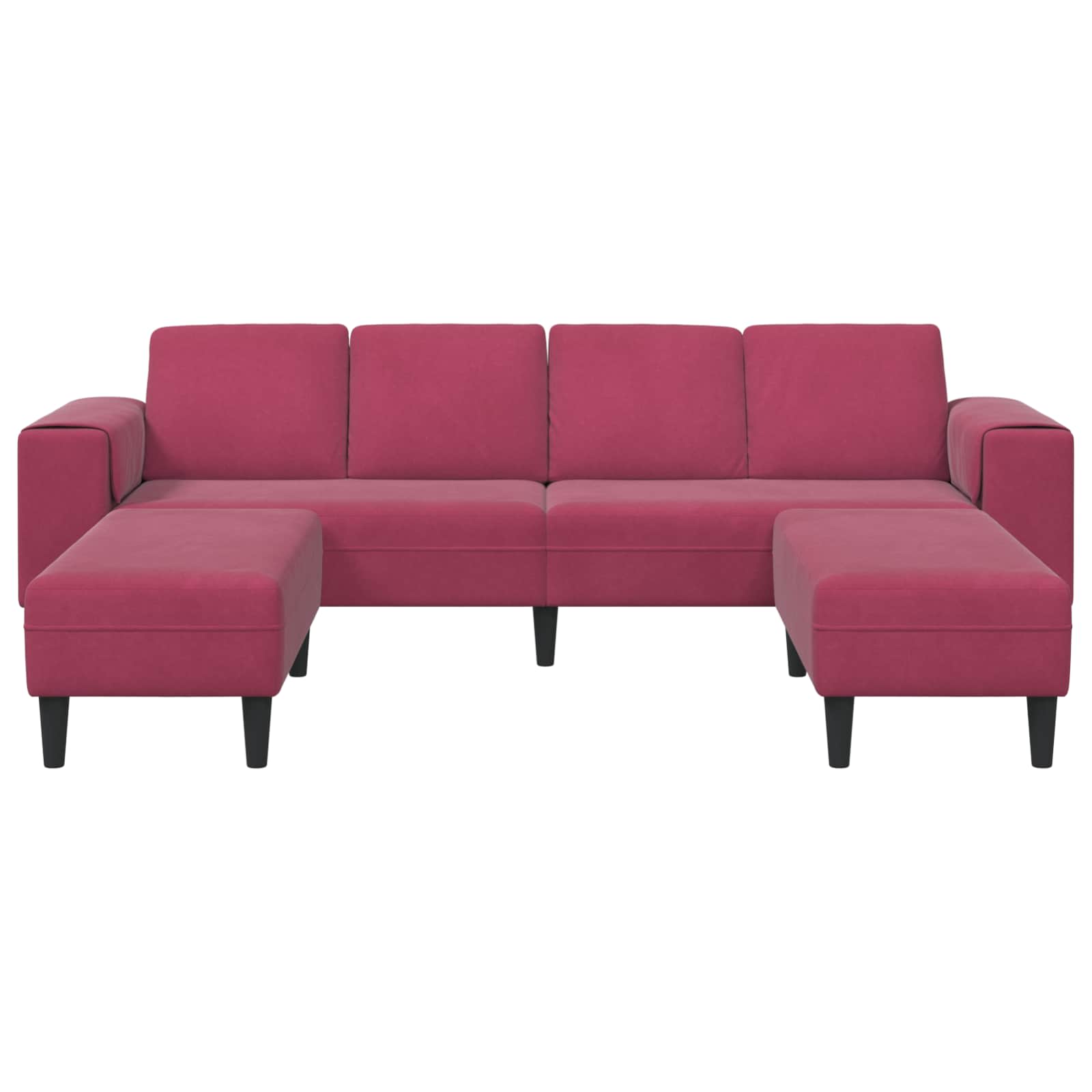 vidaXL Sofa do salonu 3 pcs Czerwone wino 250 x 188 x 76 cm