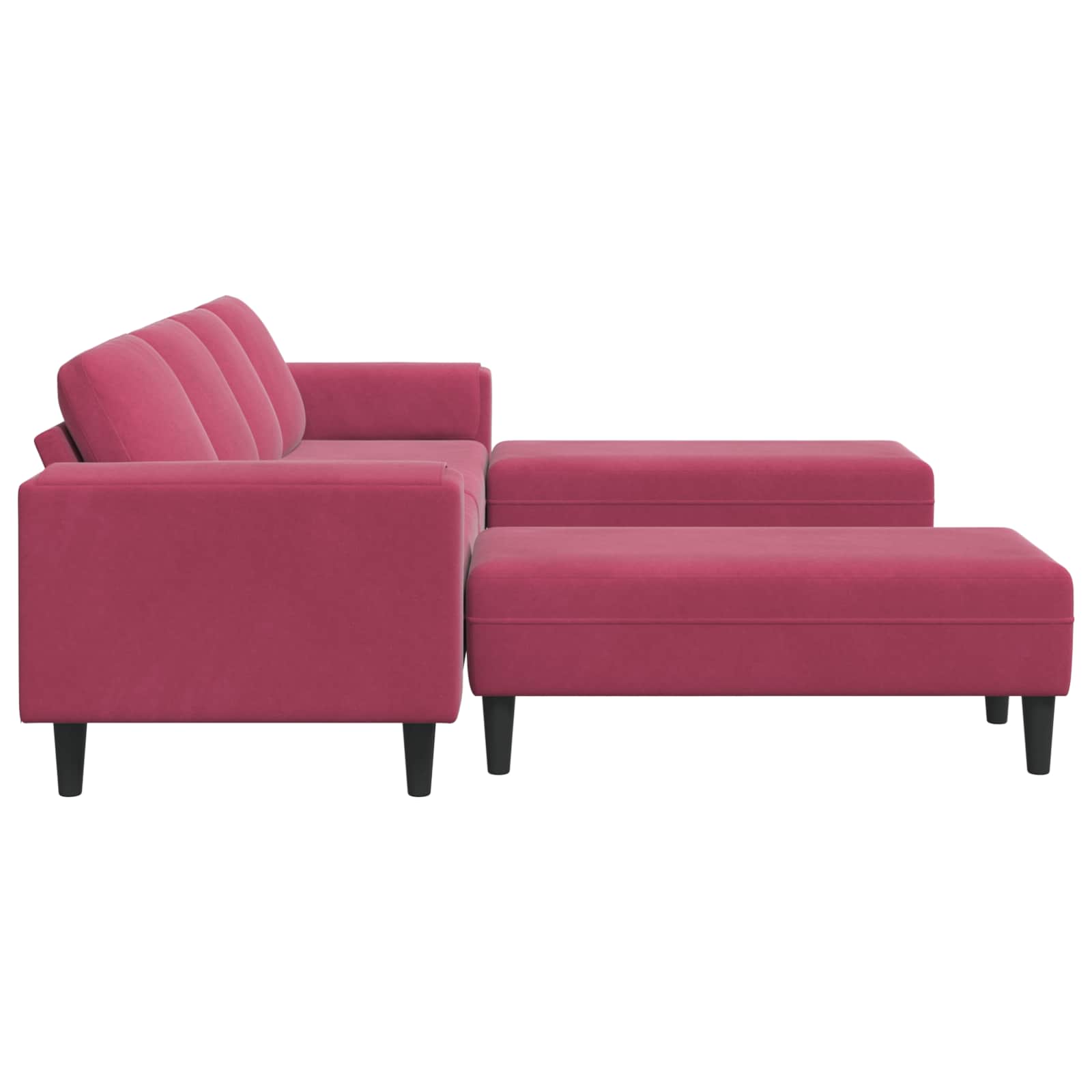 vidaXL Sofa do salonu 3 pcs Czerwone wino 250 x 188 x 76 cm