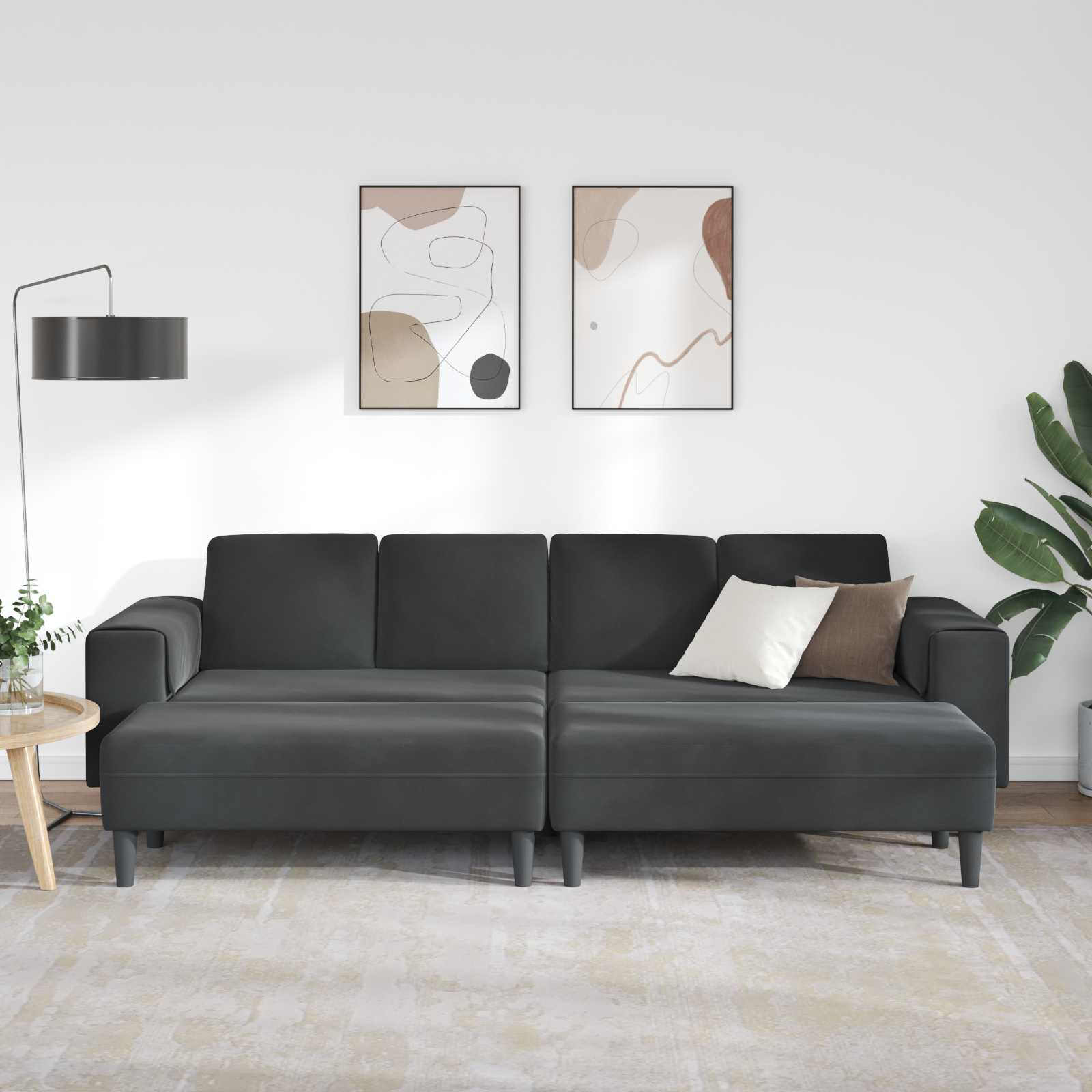 vidaXL Sofa do salonu 3 pcs Czarny 250 x 188 x 76 cm