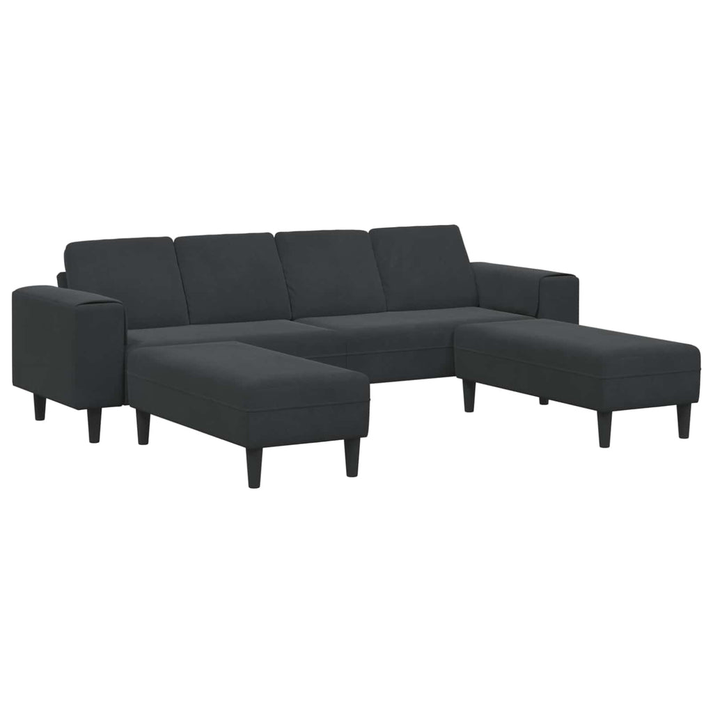 vidaXL Sofa do salonu 3 pcs Czarny 250 x 188 x 76 cm