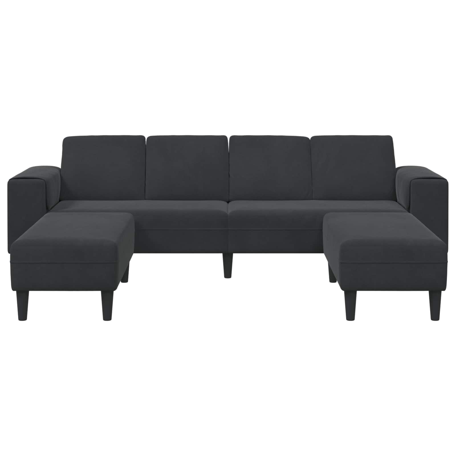 vidaXL Sofa do salonu 3 pcs Czarny 250 x 188 x 76 cm