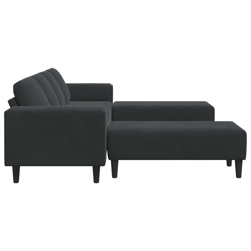 vidaXL Sofa do salonu 3 pcs Czarny 250 x 188 x 76 cm