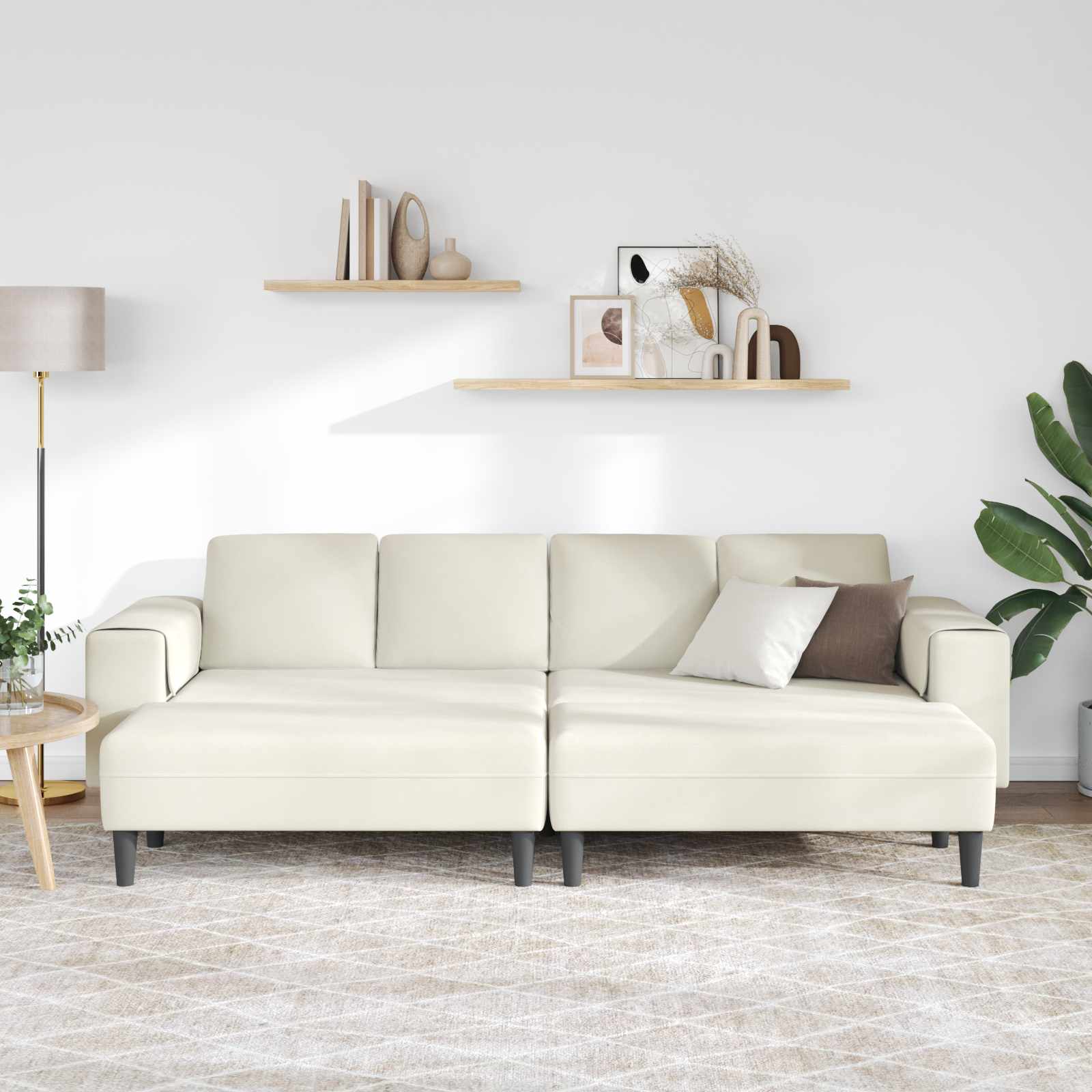vidaXL Sofa do salonu 3 pcs Kremowy 250 x 188 x 76 cm