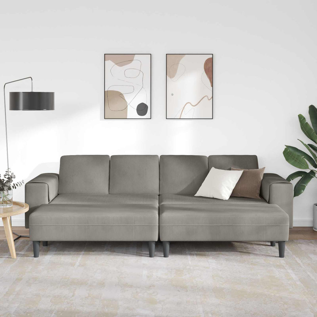 vidaXL Sofa Jasnoszary 250 x 188 x 76 cm Tkanina sztruksowa