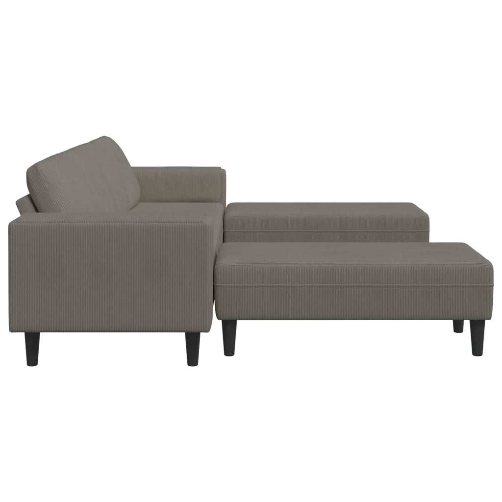 vidaXL Sofa Jasnoszary 250 x 188 x 76 cm Tkanina sztruksowa