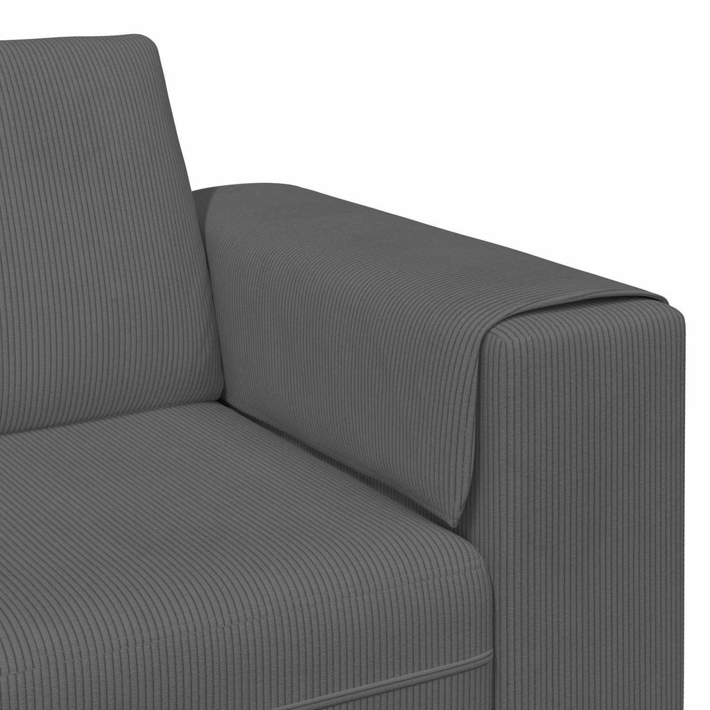 vidaXL Sofa Ciemnoszary 250 x 188 x 76 cm Tkanina sztruksowa
