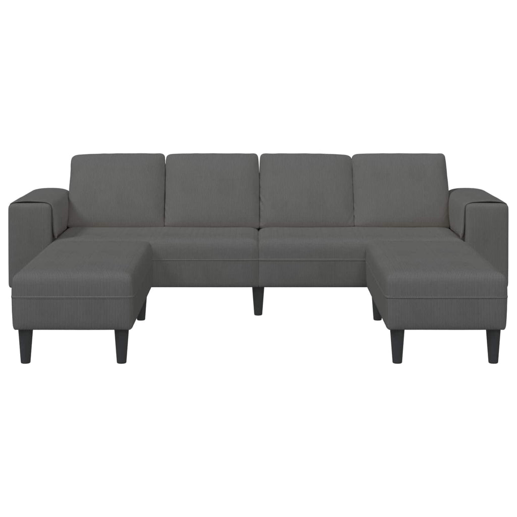 vidaXL Sofa Ciemnoszary 250 x 188 x 76 cm Tkanina sztruksowa