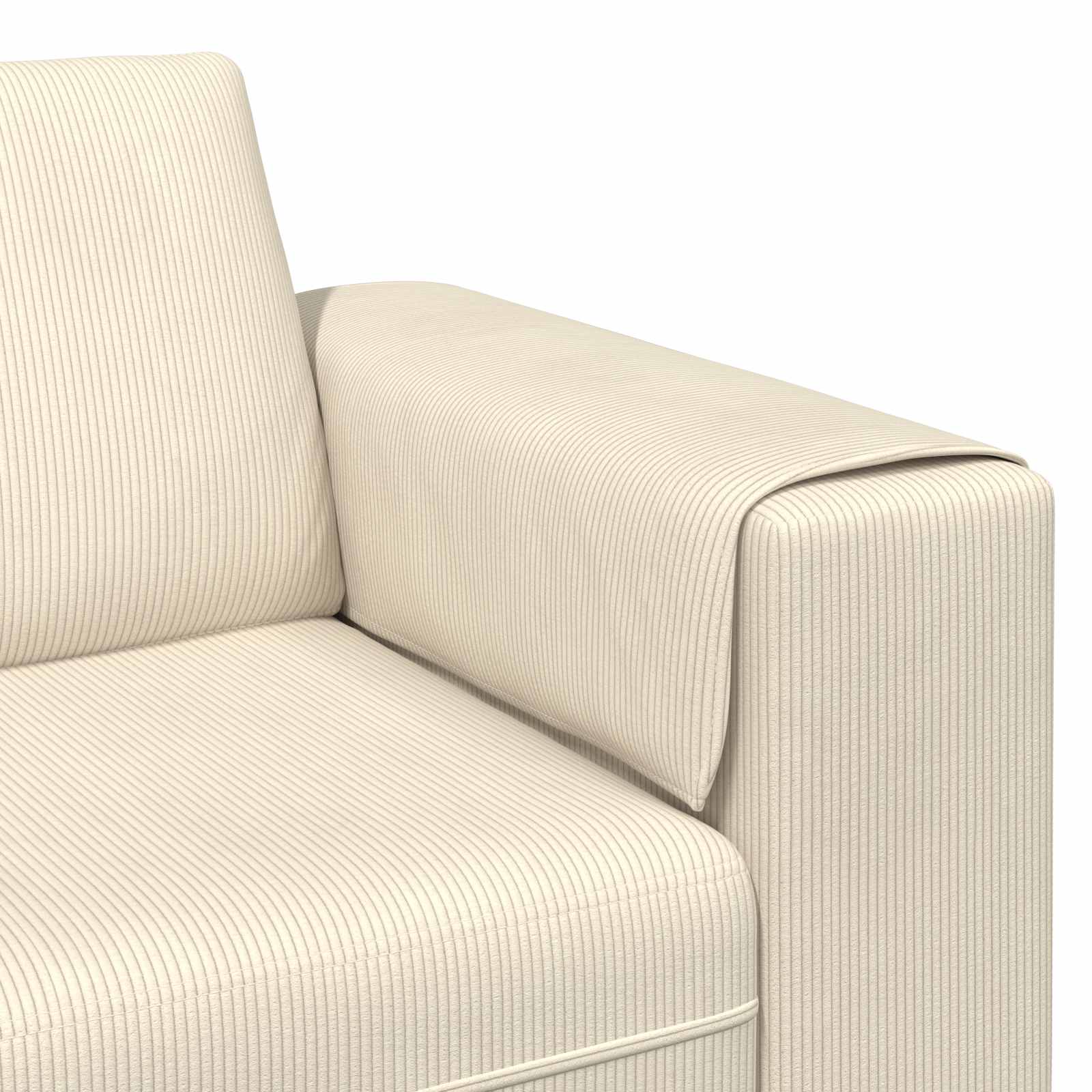 vidaXL Sofa Kremowy 250 x 188 x 76 cm Tkanina sztruksowa