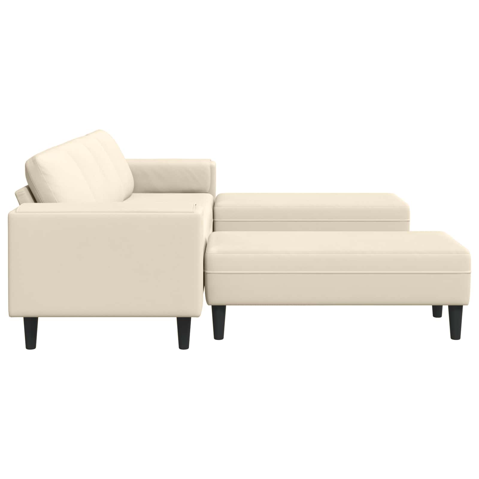 vidaXL Sofa Kremowy 250 x 188 x 76 cm Tkanina sztruksowa