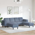 vidaXL Sofa Niebieski 250 x 188 x 76 cm Tkanina sztruksowa